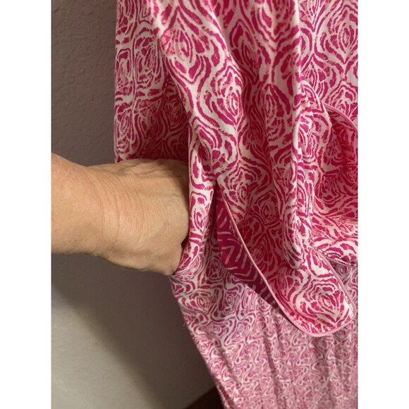 Oscar de la Renta Pink Label Long Robe Kaftan MuMu Button Front Women's L/XL - Picture 8 of 13